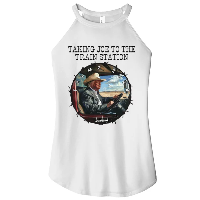 Taking Joe To The Train Station Trump 2024 Women’s Perfect Tri Rocker Tank