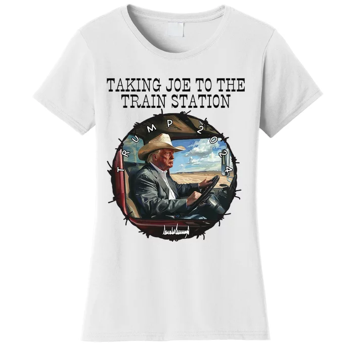 Taking Joe To The Train Station Trump 2024 Women's T-Shirt