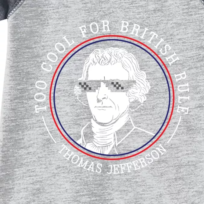 Thomas Jefferson Too Cool For British Rule Patriotic Infant Baby Jersey Bodysuit