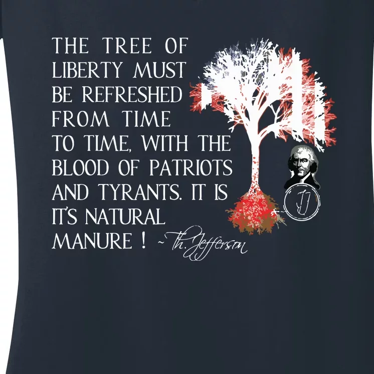 Thomas Jefferson Tree Of Liberty Women's V-Neck T-Shirt