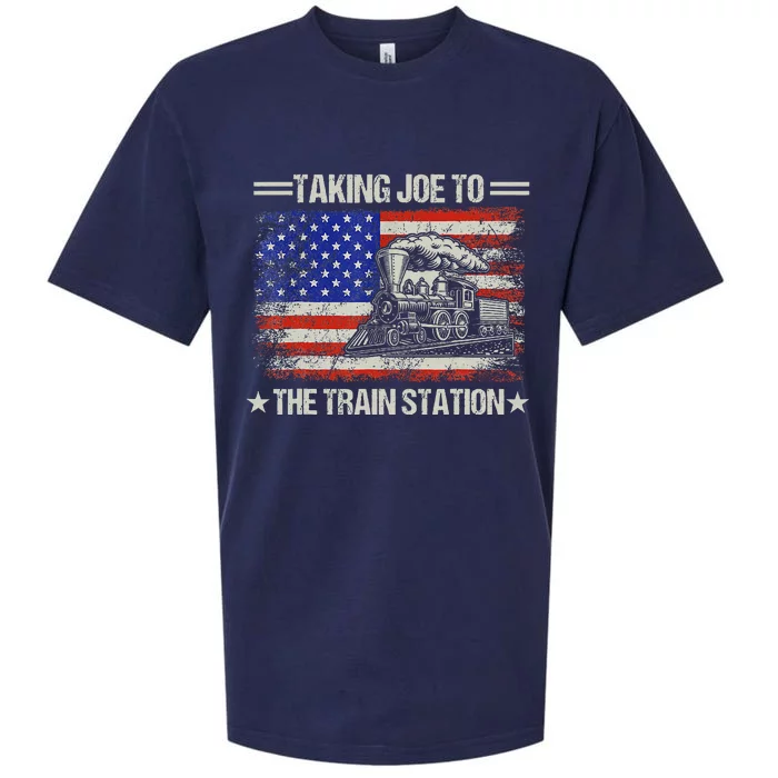 Taking Joe To The Train Station Trump 2024 Sueded Cloud Jersey T-Shirt