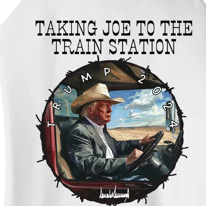 Taking Joe To The Train Station Trump 2024 Women’s Perfect Tri Rocker Tank