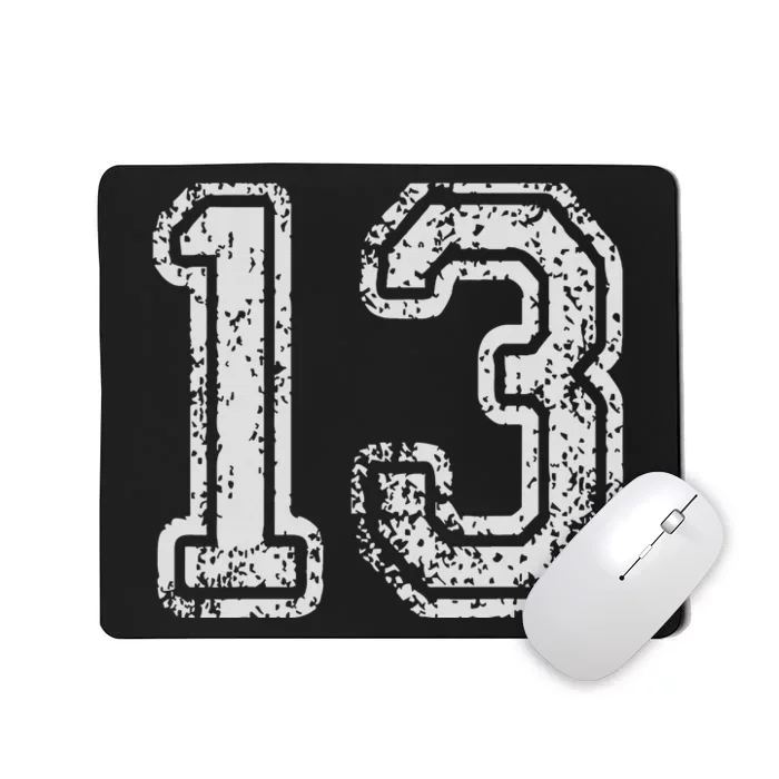 Team Jersey Uniforms Number 13 Thirteen School Sports Bdays Mousepad