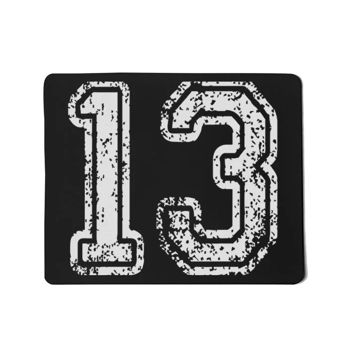 Team Jersey Uniforms Number 13 Thirteen School Sports Bdays Mousepad