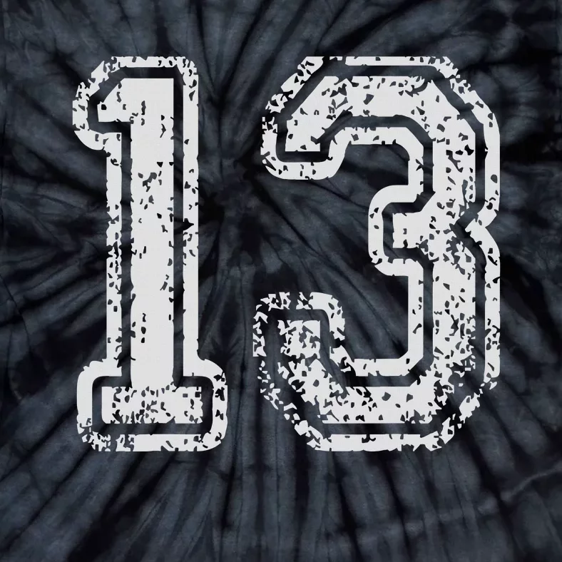 Team Jersey Uniforms Number 13 Thirteen School Sports Bdays Tie-Dye T-Shirt