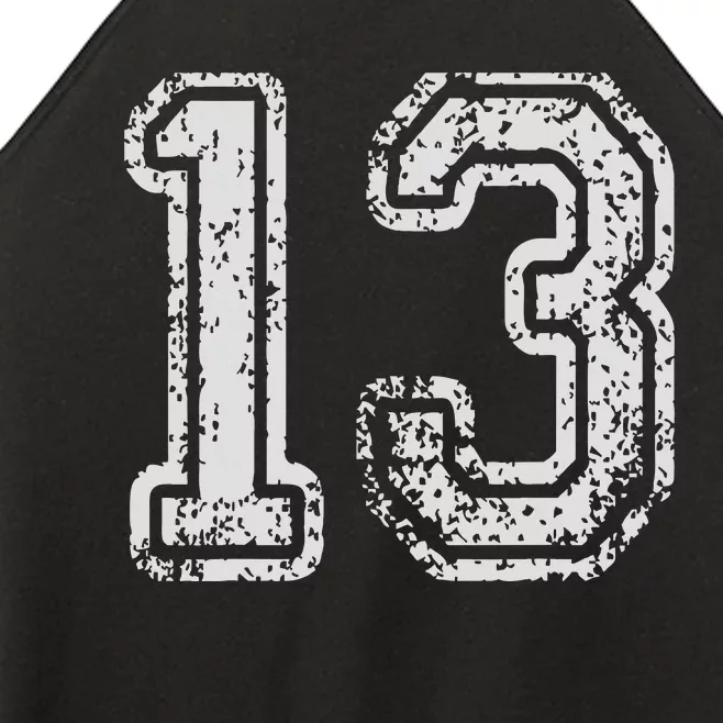 Team Jersey Uniforms Number 13 Thirteen School Sports Bdays Women’s Perfect Tri Rocker Tank