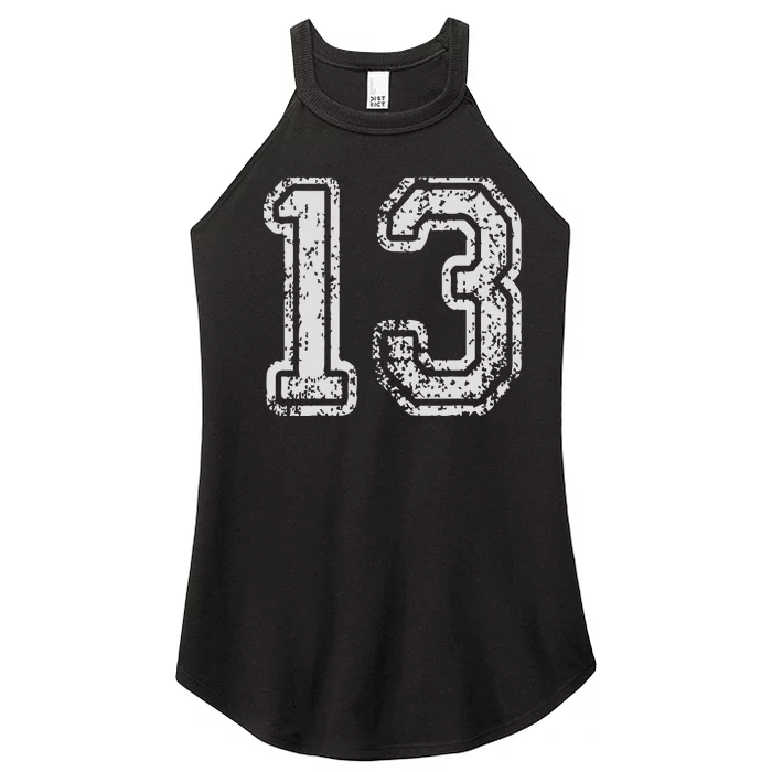 Team Jersey Uniforms Number 13 Thirteen School Sports Bdays Women’s Perfect Tri Rocker Tank