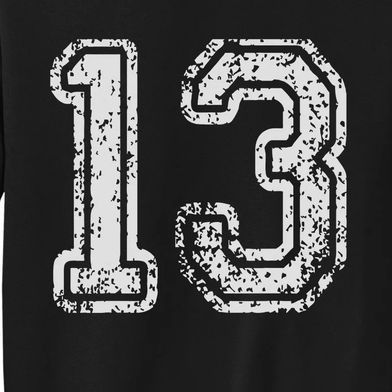 Team Jersey Uniforms Number 13 Thirteen School Sports Sweatshirt