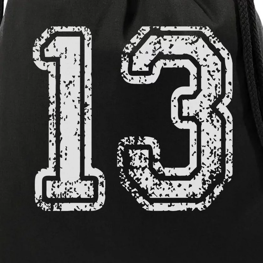 Team Jersey Uniforms Number 13 Thirteen School Sports Drawstring Bag