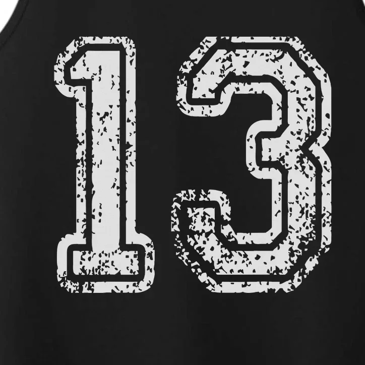 Team Jersey Uniforms Number 13 Thirteen School Sports Performance Tank