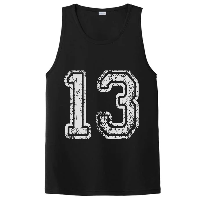 Team Jersey Uniforms Number 13 Thirteen School Sports Performance Tank