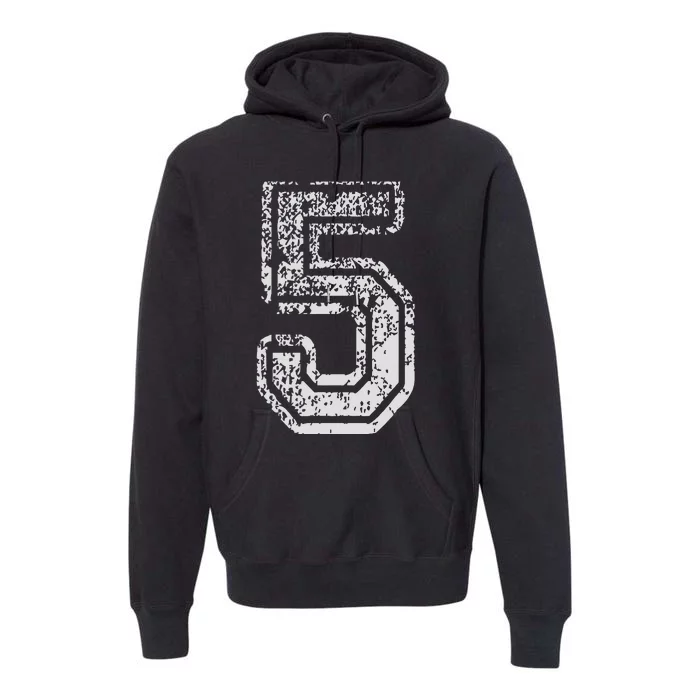 Team Jersey Uniforms Number 5 Five School Sports Birthdays Premium Hoodie