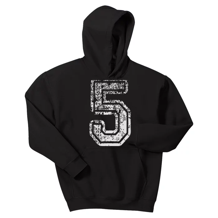 Team Jersey Uniforms Number 5 Five School Sports Birthdays Kids Hoodie