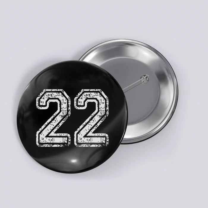 Team Jersey Uniforms Number 22 School Sports 22nd Birthday Button