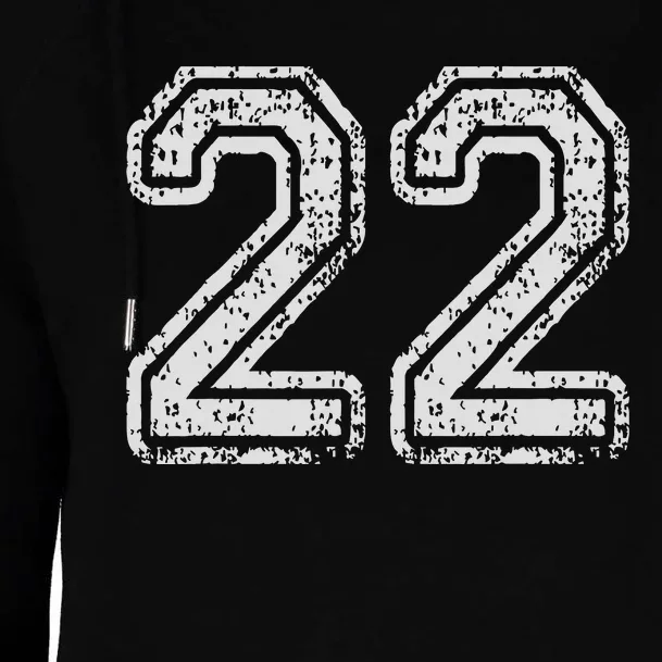 Team Jersey Uniforms Number 22 School Sports 22nd Birthday Womens Funnel Neck Pullover Hood