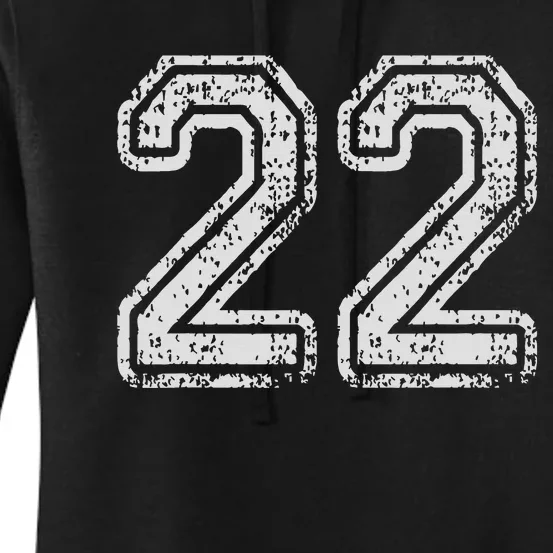 Team Jersey Uniforms Number 22 School Sports 22nd Birthday Women's Pullover Hoodie