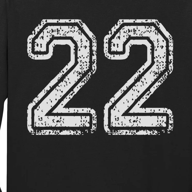 Team Jersey Uniforms Number 22 School Sports 22nd Birthday Tall Long Sleeve T-Shirt