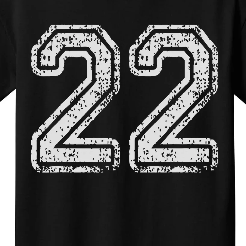 Team Jersey Uniforms Number 22 School Sports 22nd Birthday Kids T-Shirt