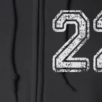 Team Jersey Uniforms Number 22 School Sports 22nd Birthday Full Zip Hoodie