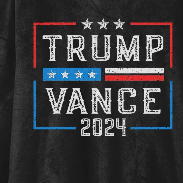 Trump Jd Vance 2024 Retro Stripe And Star Trump Vance 2024 Hooded Wearable Blanket