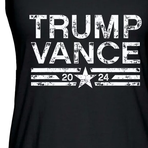 Trump J.D. Vance 2024 Retro Stripe Trump Vance Ladies Essential Flowy Tank