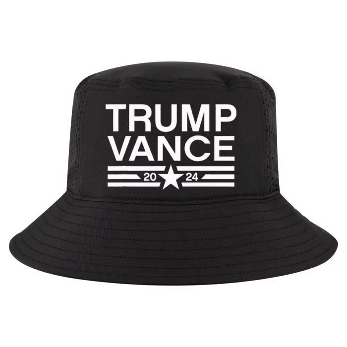 Trump Jd Vance 2024 Retro Stripe Bold Trump Vance Cool Comfort Performance Bucket Hat