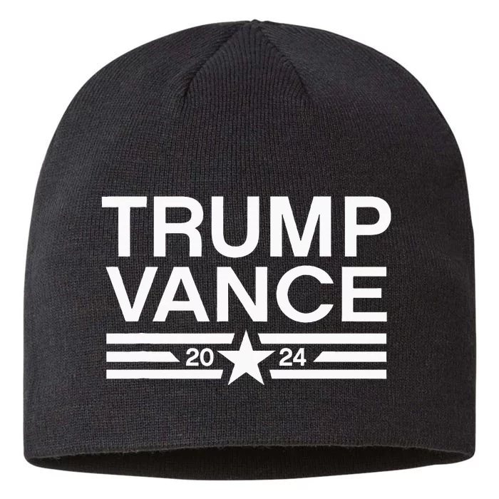 Trump Jd Vance 2024 Retro Stripe Bold Trump Vance 8 1/2in Sustainable Knit Beanie