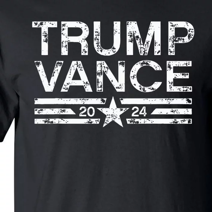 Trump Jd Vance 2024 Bold Retro Stripe Star Trump Vance 2024 Tall T-Shirt