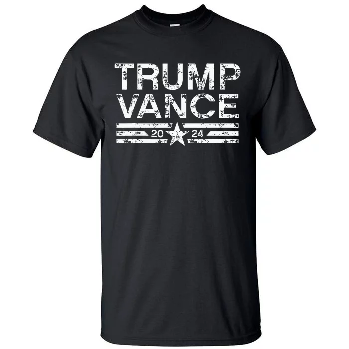 Trump Jd Vance 2024 Bold Retro Stripe Star Trump Vance 2024 Tall T-Shirt