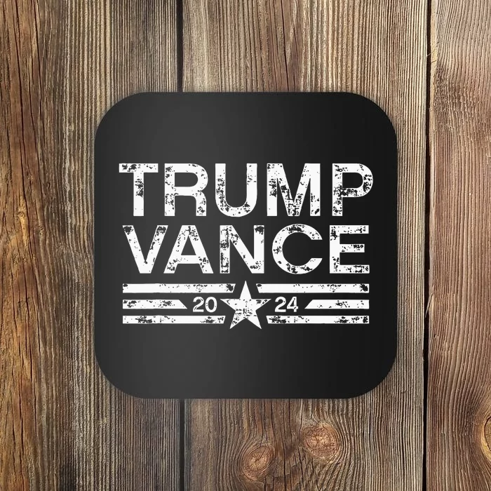 Trump Jd Vance 2024 Bold Retro Stripe Star Trump Vance 2024 Coaster