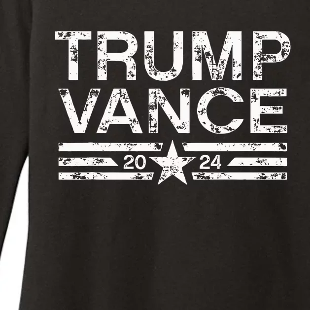 Trump Jd Vance 2024 Bold Retro Stripe Star Trump Vance 2024 Womens CVC Long Sleeve Shirt