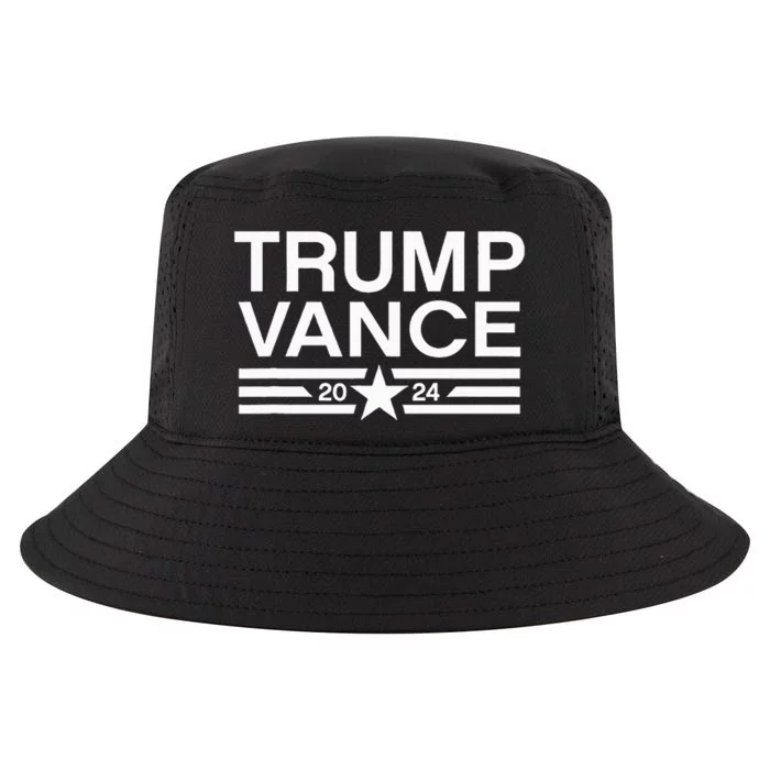 Trump Jd Vance 2024 Retro Stripe And Star Cool Comfort Performance Bucket Hat