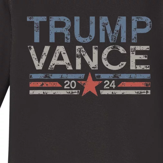 Trump Jd Vance 2024 Retro Stripe Trump Vance Baby Long Sleeve Bodysuit