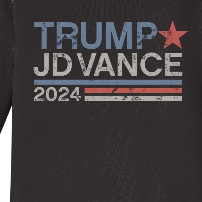 Trump Jd Vance 2024 Retro Stripe Trump Vance Baby Long Sleeve Bodysuit