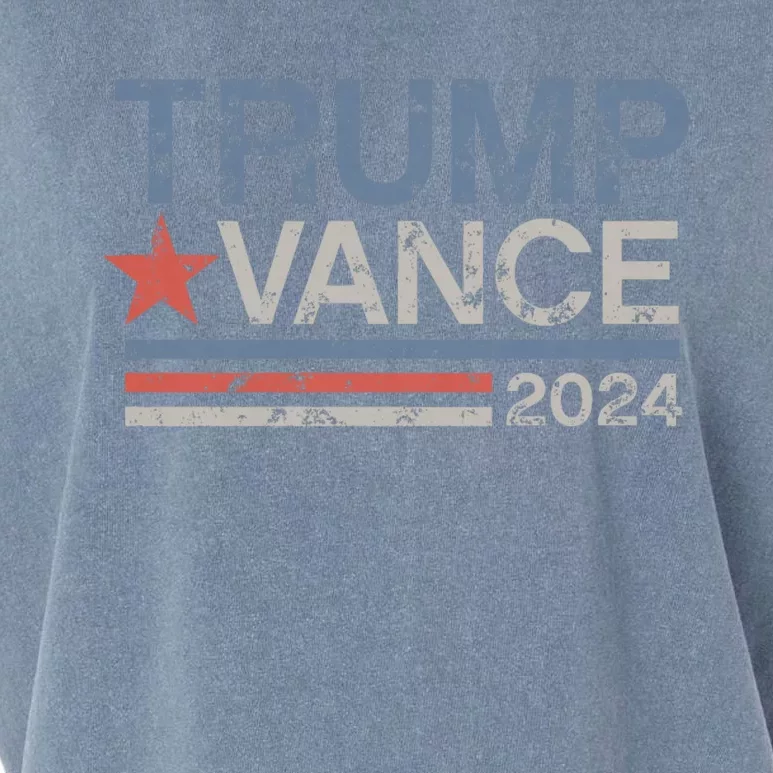 Trump J.D. Vance 2024 Trump Vance 2024 Retro Stripe Trump Jd Vance Garment-Dyed Women's Muscle Tee