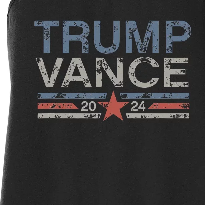 Trump Jd Vance 2024 Retro Stripe And Star Women's Racerback Tank