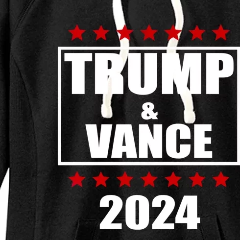 Trump J.D. Vance 2024 Trump Vance 2024 Retro Stripe Trump Jd Vance Women's Fleece Hoodie