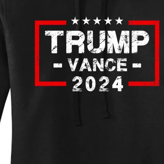 Trump J.D. Vance 2024 Trump Vance 2024 Retro Stripe Trump Jd Vance Women's Pullover Hoodie