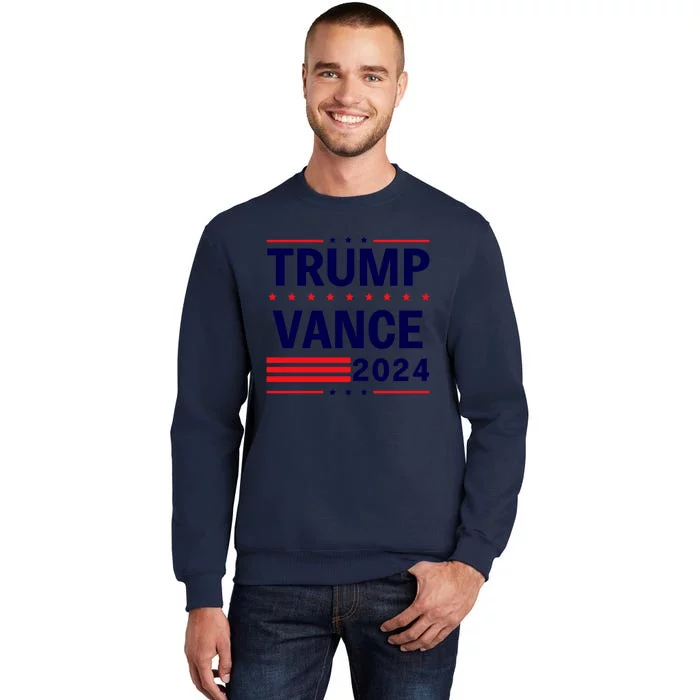 Trump J.D. Vance 2024 Trump Vance 2024 Retro Stripe Trump Jd Vance Tall Sweatshirt