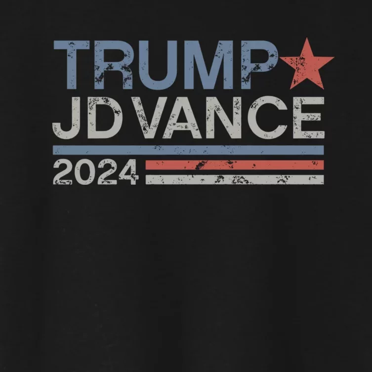 Trump J.D. Vance 2024 Trump Vance 2024 Retro Stripe Trump Jd Vance Women's Crop Top Tee