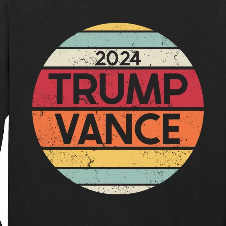 Trump J.D. Vance 2024 Trump Vance 2024 Retro Stripe Trump Jd Vance Tall Long Sleeve T-Shirt