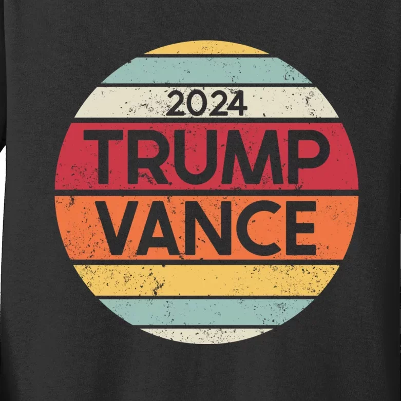 Trump J.D. Vance 2024 Trump Vance 2024 Retro Stripe Trump Jd Vance Kids Long Sleeve Shirt