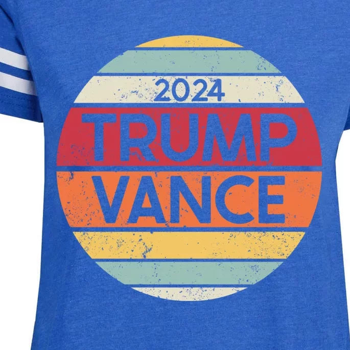 Trump J.D. Vance 2024 Trump Vance 2024 Retro Stripe Trump Jd Vance Enza Ladies Jersey Football T-Shirt