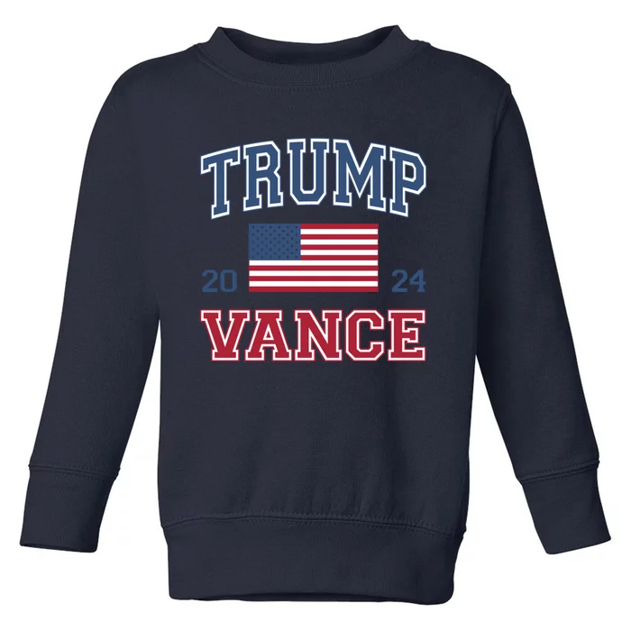 Trump J.D. Vance 2024 Trump Vance 2024 Retro Stripe Trump Jd Vance Toddler Sweatshirt