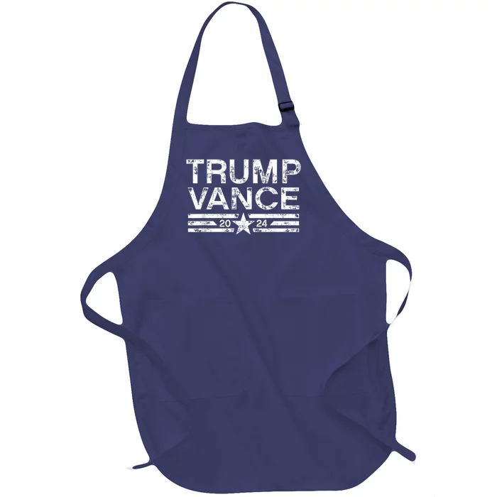 Trump J.D. Vance 2024 Retro Stripe Trump Vance Full-Length Apron With Pocket