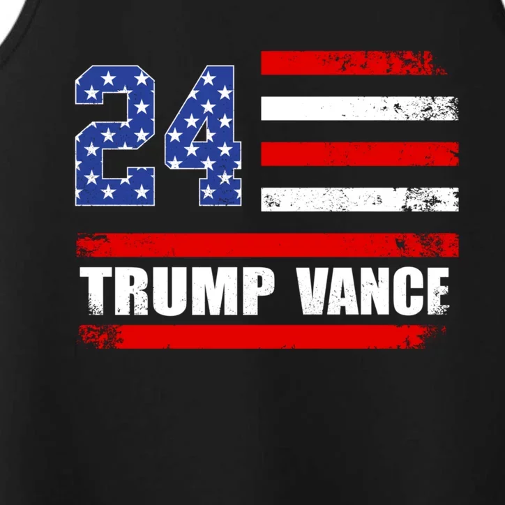 Trump J.D. Vance 2024 Trump Vance 2024 Retro Stripe Trump Jd Vance Performance Tank