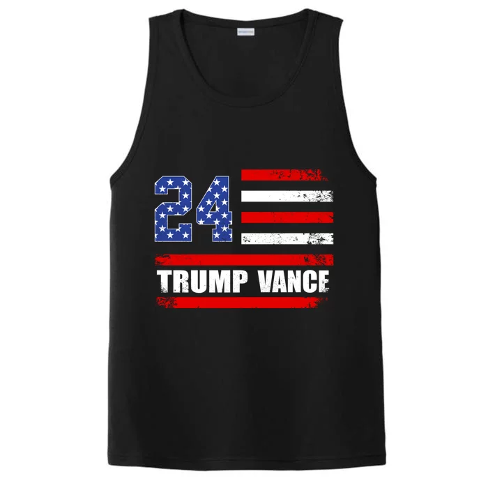 Trump J.D. Vance 2024 Trump Vance 2024 Retro Stripe Trump Jd Vance Performance Tank