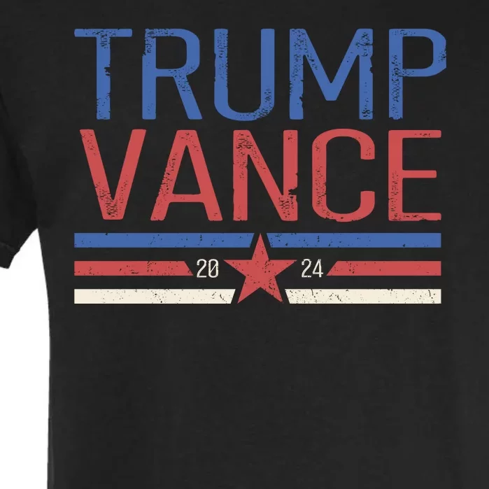 Trump Jd Vance 2024 Retro Stripe Star Election Garment-Dyed Heavyweight T-Shirt