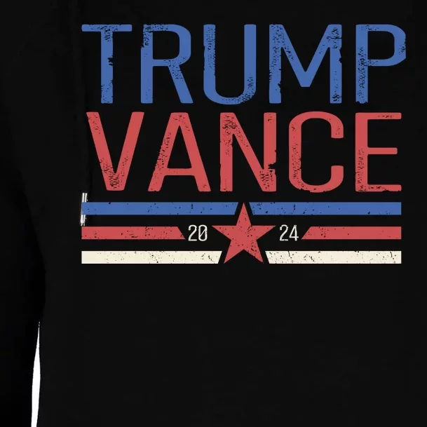 Trump Jd Vance 2024 Retro Stripe Star Election Womens Funnel Neck Pullover Hood