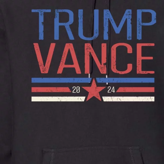 Trump Jd Vance 2024 Retro Stripe Star Election Premium Hoodie